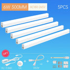 5pcs 6W and plug / 1.8m EU Plug / Cold White