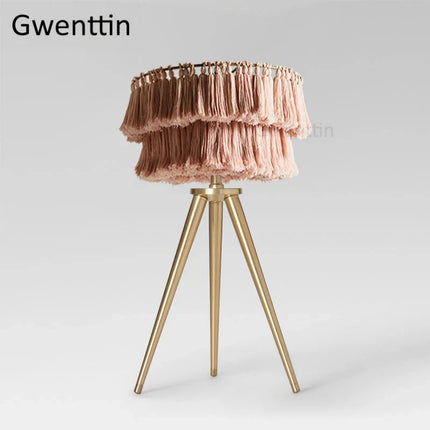 Lampadaire décoratif en fil de soie avec trépied style nordique — LZ4X9M