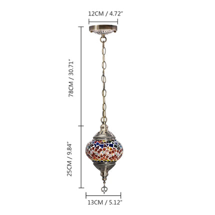 Suspension artisanale en verre mosaïque style méditerranéen — LZ4X9QJ