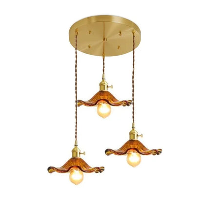 Suspension LED style nordique avec fleurs en verre — LZ4X9P2