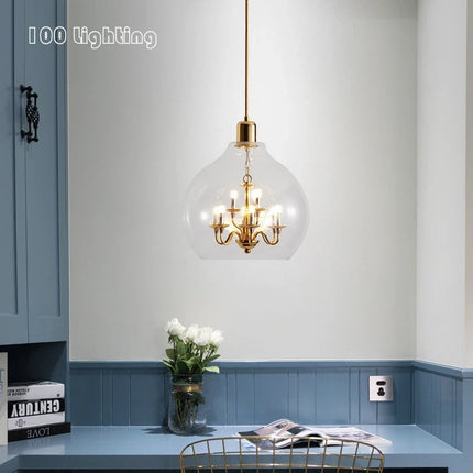 Lustre en verre pour décoration loft et restauration — LZ4N7Q2