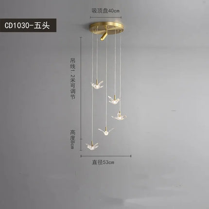 Suspension décorative en cuivre et acrylique forme oiseau — LZ4X9P2