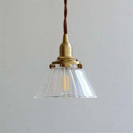 Suspension LED style loft industriel en laiton et verre rétro — LZ4X9T
