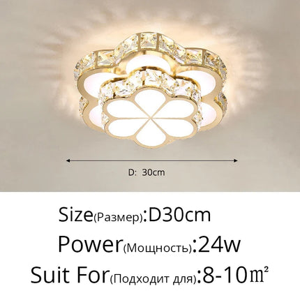 Plafonnier LED intelligent à motif floral en cristal moderne — LZ4X9QJ