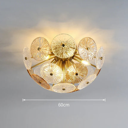 Suspension ronde en verre pour plafond, lustre décoratif moderne pour villa — LZ4X7M