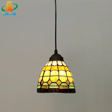 Lustre Tiffany vintage en verre pour intérieur et jardin — LZ4X9P