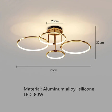 Lustre LED moderne avec variateur et télécommande pour intérieur — LZ4X9J