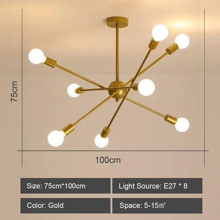 Lustre suspension LED style industriel spoutnik créatif — LZ4X9J
