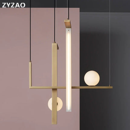 Suspension design en fer et verre pour intérieur contemporain — LZ4Q9XJ