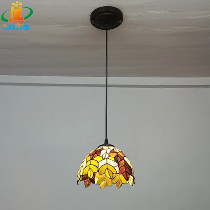 Lustre en verre style Tiffany pour cafés et restaurants rétro — LZ4QJ9