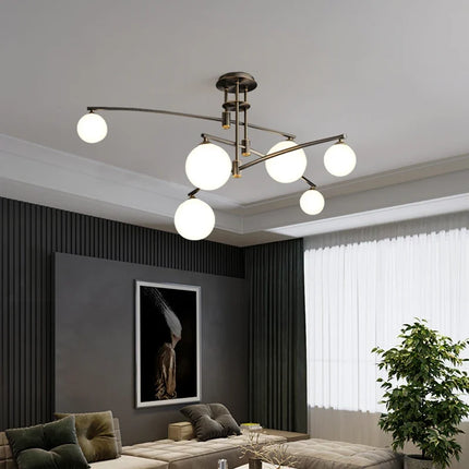 Suspension intérieure en métal et verre au design moderne — LZ4X9T