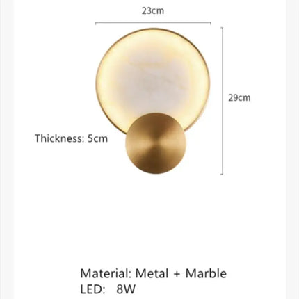 Suspension ronde à deux LED en marbre naturel pour intérieur — LZ4M9XQ