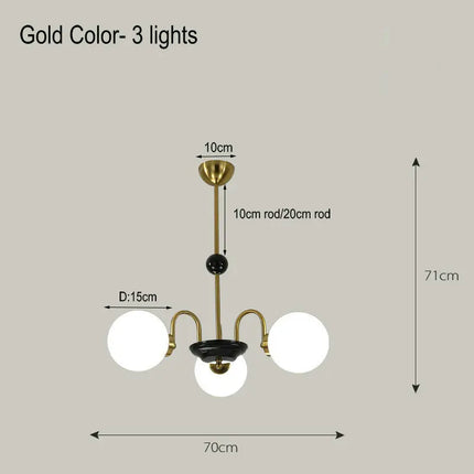 Lustre suspension LED en verre style nordique américain — LZ4X9P
