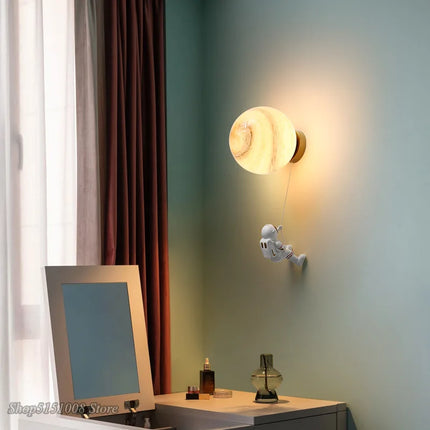 Applique murale 3D astronaute avec lune décorative pour enfants — LZ4X9B