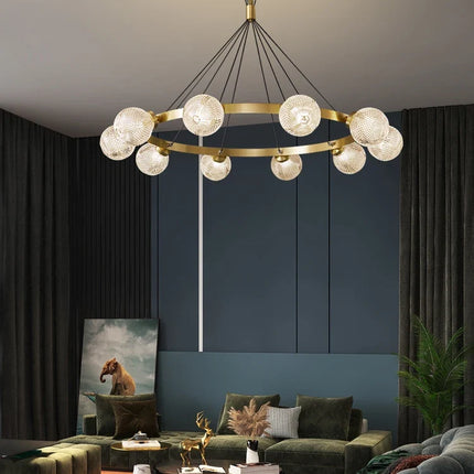 Lustre suspension en cuivre au design nordique simple et élégant — LZ4G7X2