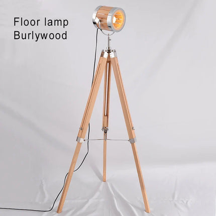 Lampadaire industriel en bois massif au style rétro — LZ4X9P2
