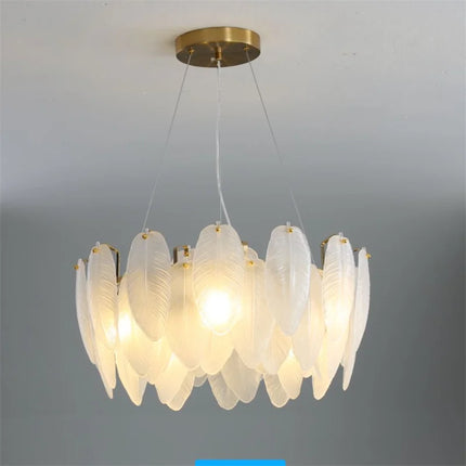 Lustre suspension en verre forme plume d’oie — LZ4X9P2