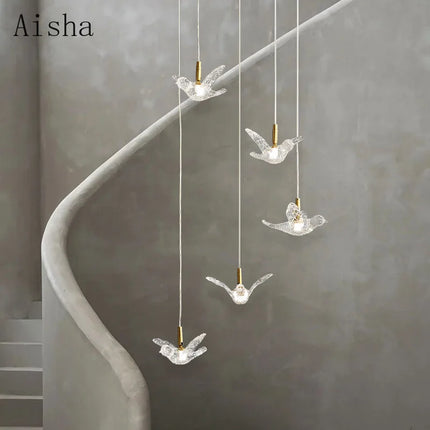 Suspension décorative en cuivre et acrylique forme oiseau — LZ4X9P2