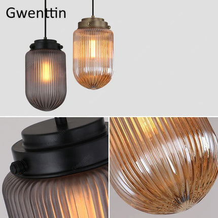 Suspension en verre style vintage nordique pour intérieur industriel — LZ4X9M