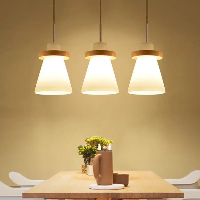 Lustre suspension nordique minimaliste 3 têtes style japonais moderne — LZ4X9J
