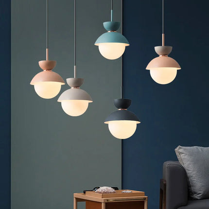 Suspension créative avec abat-jour en verre et câble long — LZ4X9T