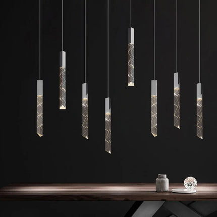 Lustre suspension nordique en cristal pour intérieur contemporain — LZ4X9J