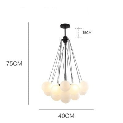 Lustre design à boules multiples en verre Triz — LZ4X7J