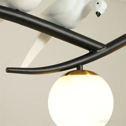 Lustre LED nordique avec abat-jour en verre en forme d'oiseau — LZ4X9T