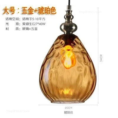 Suspension décorative en verre grain d'eau style nordique rétro — LZ4P9XQ