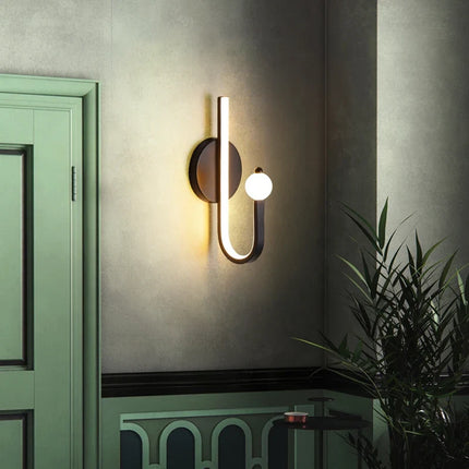 Applique murale nordique en cuivre doré avec éclairage LED tamisé — LZ4XJ9