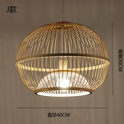 Lustre suspension en bambou style zen pour ambiance relaxante — LZ7D9X
