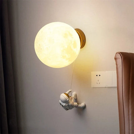 Applique murale enfant design astronaute avec étoiles et lune — LZ4X9P