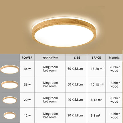Plafonnier LED ultra-fin en bois massif style japonais 2021 — LZ4X9M