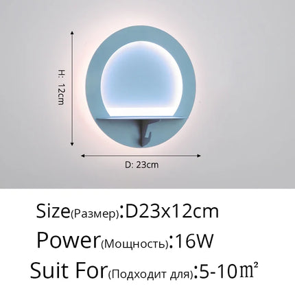 Applique murale LED économique au design nordique avec étagère intégrée — LZ4X9M2