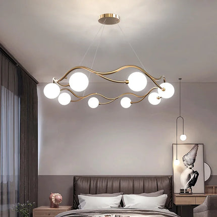 Lustre en verre blanc pour décoration intérieure moderne — LZ4X9J