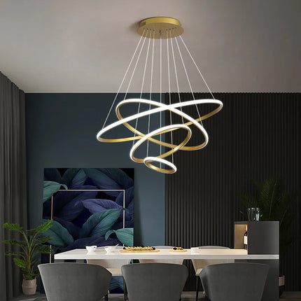 Lustre moderne LED en acrylique avec anneau lumineux — LZ4T9X