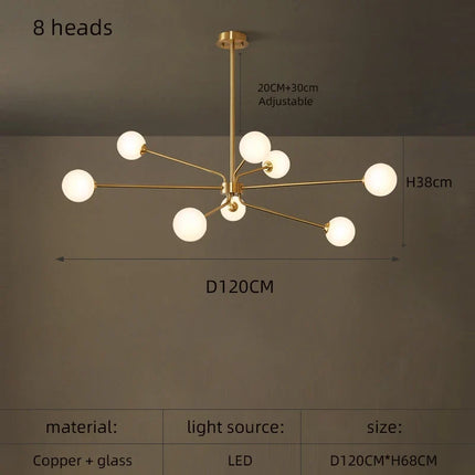 Lustre décoratif en cuivre style nordique pour intérieur — LZ4P9XQ