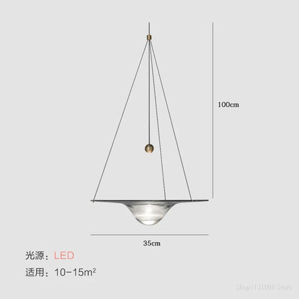 Suspension LED en verre transparent au design nordique moderne — LZ4X9P2