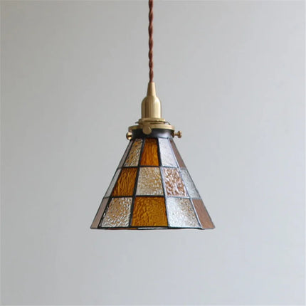 suspension luminaire vintage en laiton et verre pour cuisine