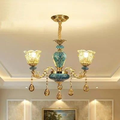 Lustre en cristal et céramique pour éclairage élégant — LZ4P7XQ