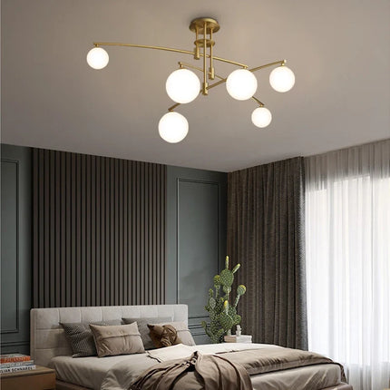 Suspension intérieure en métal et verre au design moderne — LZ4X9T