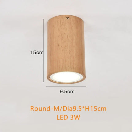 Spot Led rond en bois au design nordique
