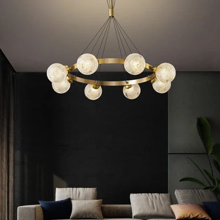 Lustre suspension en cuivre au design nordique simple et élégant — LZ4G7X2
