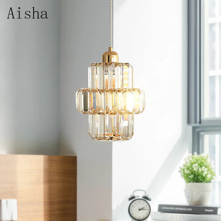 Suspension en cristal doré style loft moderne luxe — LZ4P9XQ