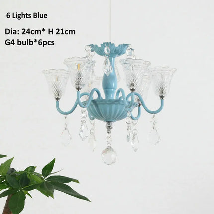 Suspension mini créative avec abat-jour en verre et cristal — LZ4P9XQ