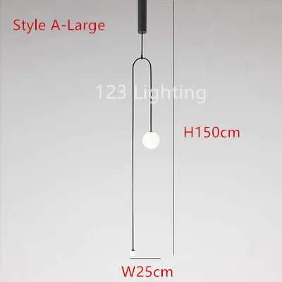 Suspension design en métal noir pour intérieur contemporain — LZ4X9M