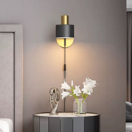 Applique murale LED en noir et laiton doré Aveiro — LZ4X9T