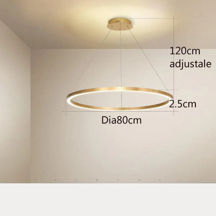 Lustre suspension cercle rond style nordique moderne — LZ4P9XQ