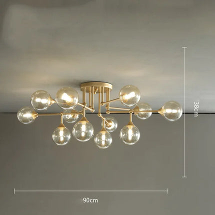 Lustre suspension en verre avec éclairage décoratif contemporain — LZ4X9T2