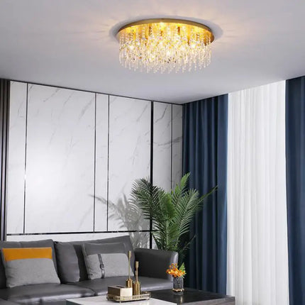 Plafonnier LED rond en cristal style postmoderne européen — LZ4Q7M2